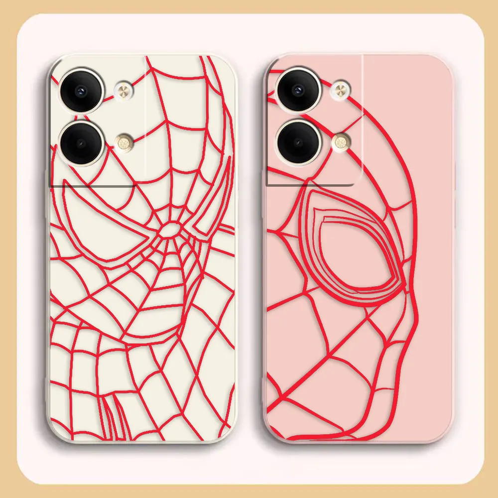 Custodia Per Oppo Reno 8 7 9 6 7Se 5 4 4Se 4 3 4G 5G Pro Plus Custodia In Silicone Liquido Semplice A Colori Marvel Spider-Man Red Line
