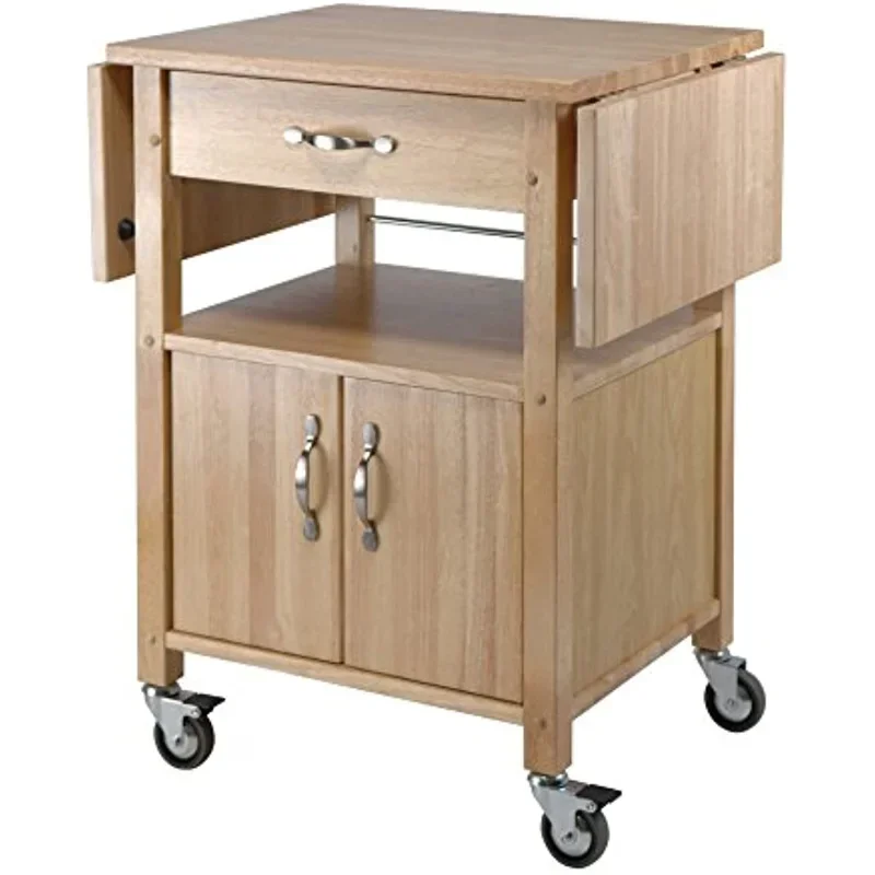 

Wood Drop-Leaf Kitchen Cart