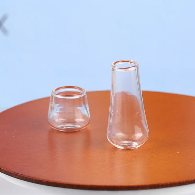 1:12 Dollhouse Miniature Mini Glass Bottle Cork Cover Tiny Jar Vials Vase Model Doll House Decoration Accessories Kids Play Toy 3