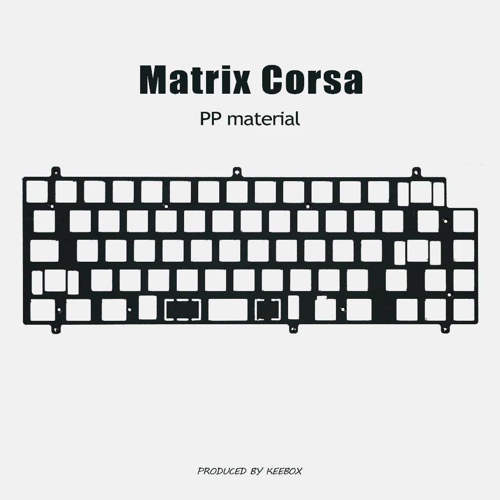 Keebox Matrix Corsa 6xv PC PP POM FR4 ALU 탄소 포지셔닝 플레이트 키보드 키트 PCB 장착 기계식 키보드 맞춤형 플레이트