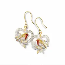  Milangirl  New Epoxy Purple Flower with Zircon Stone Butterfly Long Stud Earrings for Women Fashion Jewelry Korean Earrings 