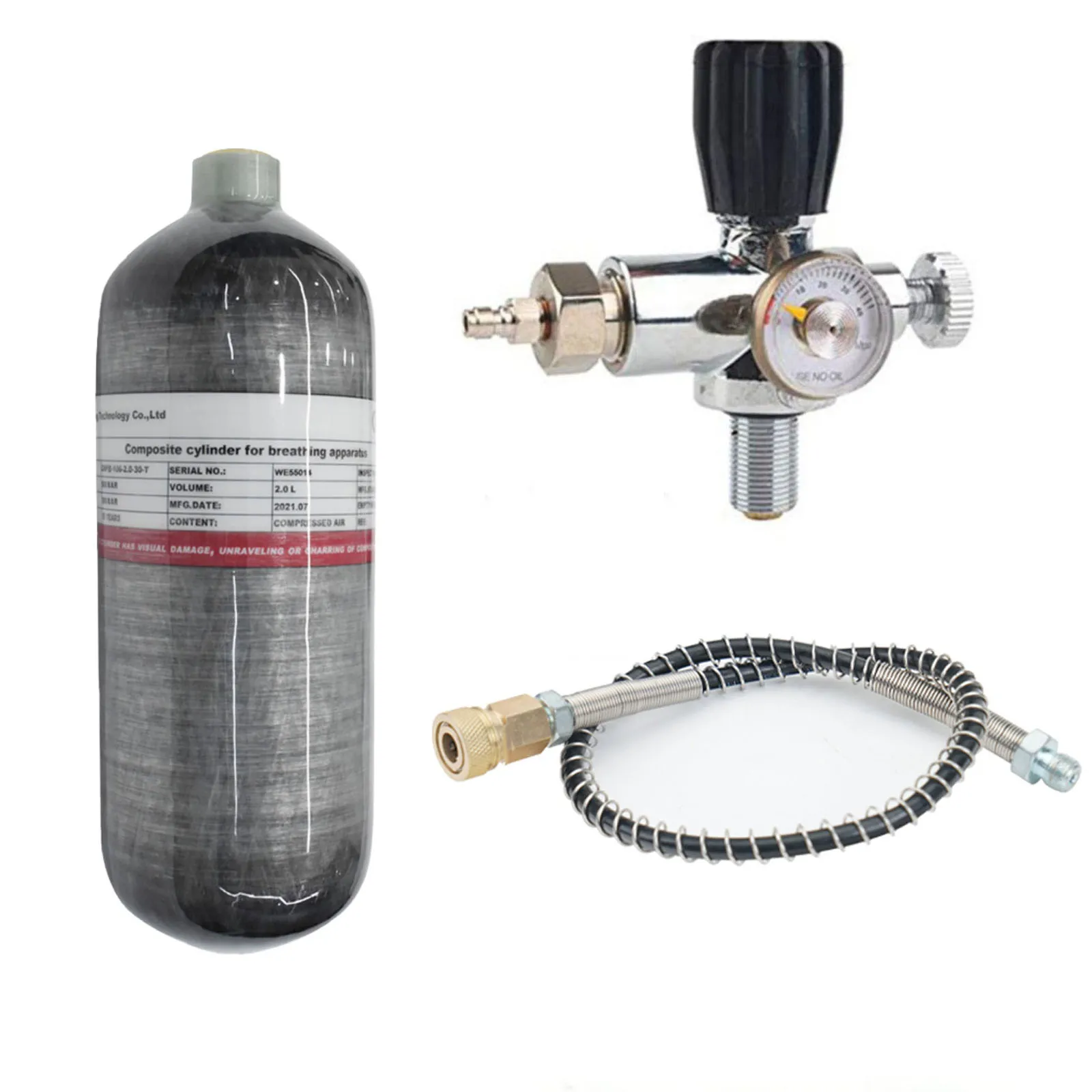 TUXING 2L 4500psi Carbon Fiber Cylinder Air Tank Paintball HPA Fill