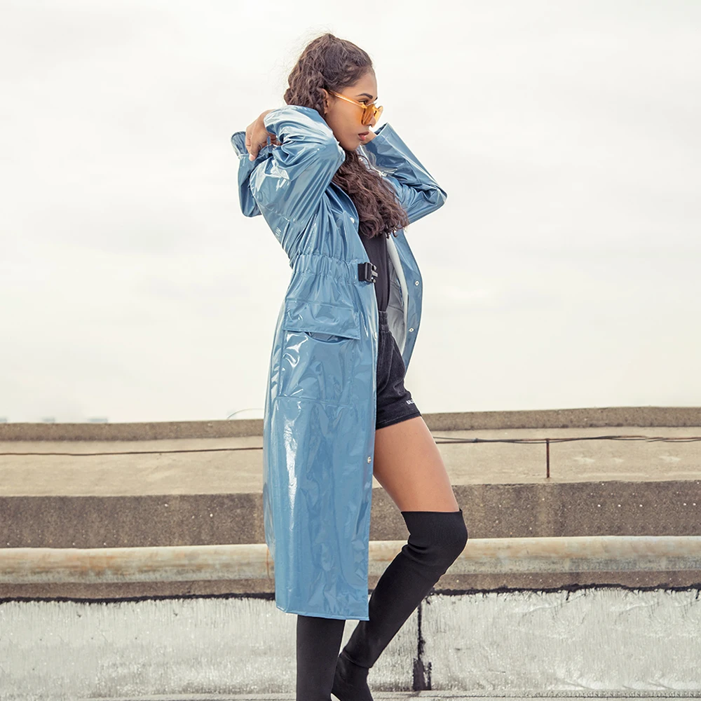 Chubasquero largo negro para mujer, Poncho impermeable para ciclismo al  aire libre, impermeable para viajes, senderismo