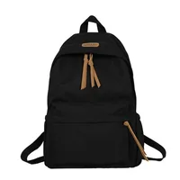 Large-capacity School Backpack Solid Color Korean Version College Student Schoolbag Zipper Simple Style Shopping Rucksacks