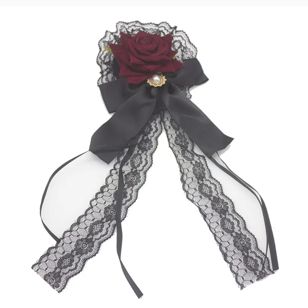 Vintage Spitze Rose Haarnadel Blume Bälle Bowknot Haars pange Frauen Cosplay Kopfschmuck süße Magd Kopf bedeckung Mode Haar Dekor – Detail 5