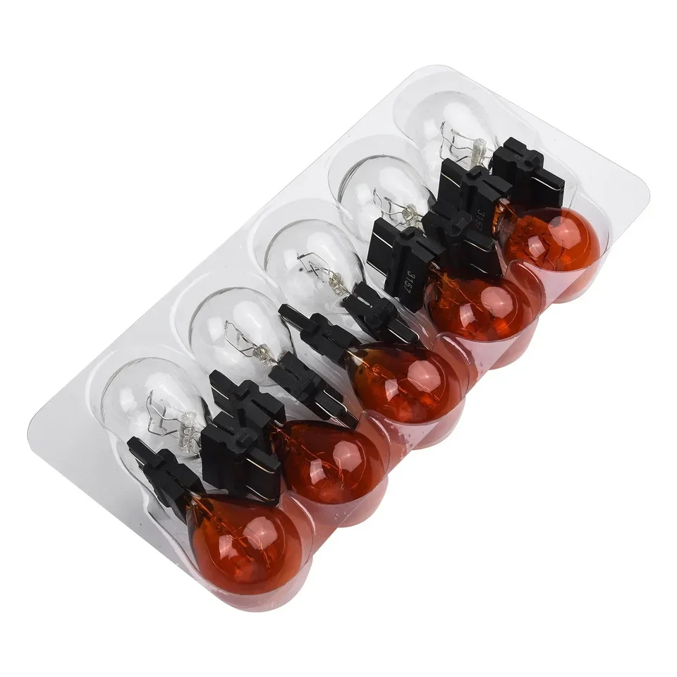 2x 45 SMD 3157/4157 AMBER LED Bulbs - Turn Signal, Tail, Brake Light Replacement (3528 Chip)