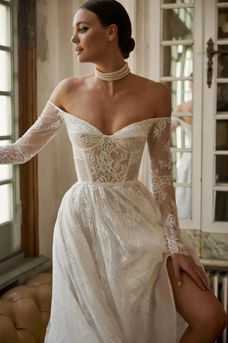sachin and babi light blue dress A-Line V Neck Ivory Satin Simple Elegant Wedding Dress WD488 US10 / Ivory