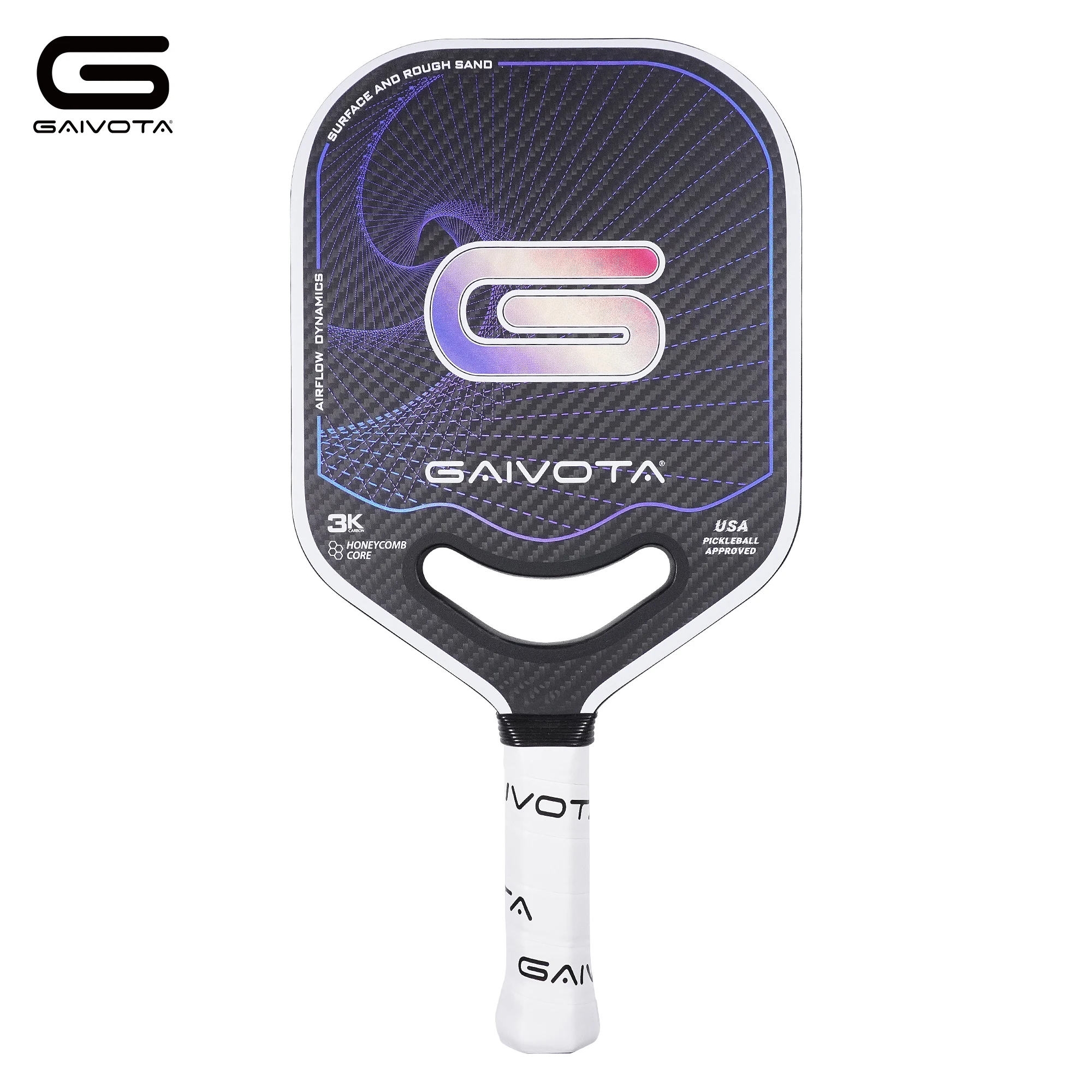 Pickleball Racket Carbon Fiber 3K Lightweight Frameless 16mm Surface Coarse Sand Rotation Control GAIVOTA-PK10 pickleball paddles set