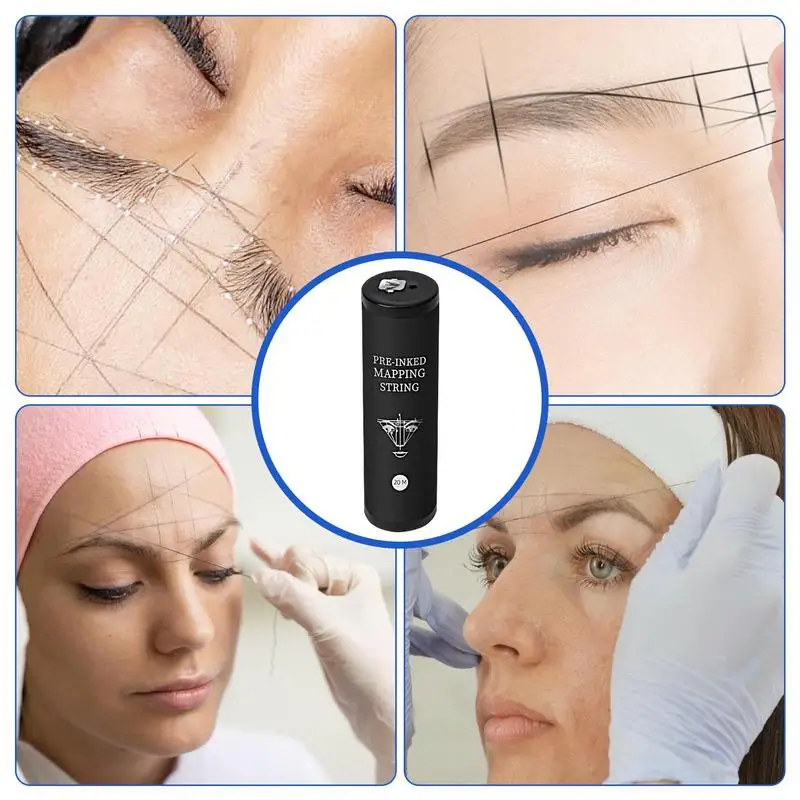 Eyebrow Mapping String Eyebrow Measuring Mapping Pre-Ink String Beauty String Thread 20m Black Ink Mapping Brows Point Tool for 5