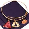 Drop Sale Metal Adjust Size Hand Gesture Red Delta EST 1913 Sorority Charms Bangles 1