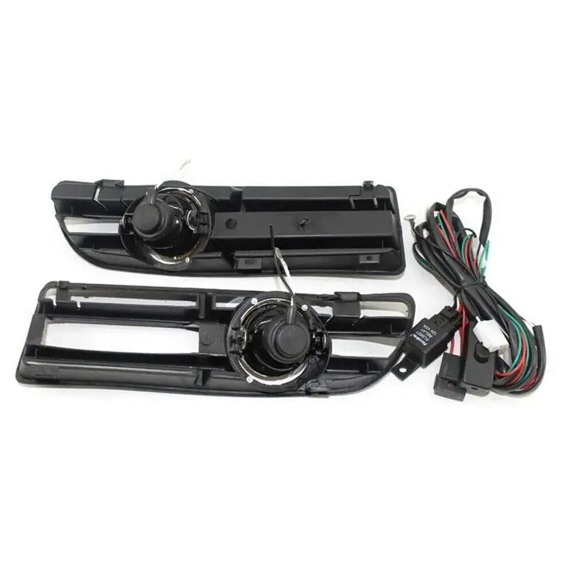새로운 노란색 전면 안개등 어셈블리, VW 보라 제타 MK4 1998-2004 교체용 스위치 하네스 포함 안개등 그릴