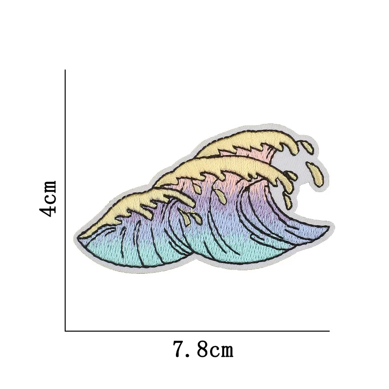 Description Picture 6 of itemOutdoor Summer Series Embroidered Patches Sea Turtle Sunrise Sunset Iron On Patch DIY Jacket Backpack Shoe Stickers Cactus Badge