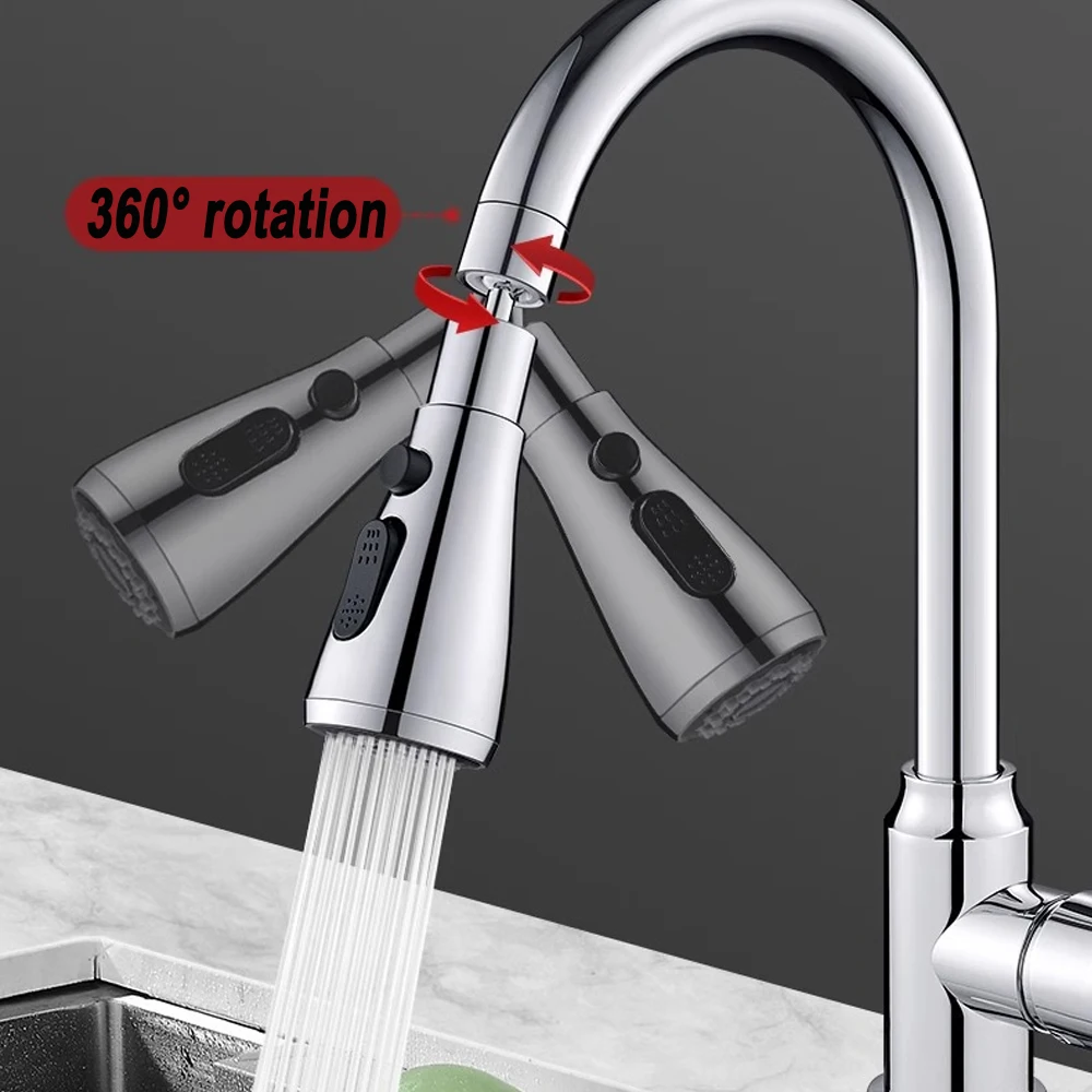 S455c9c8849414c06a2bec2cf212c4d14w 3 in1 Faucet Sprayer Pull Out Kitchen Leakproof 360 Degree Ajustable Sink Tap Bathroom Basin Replacement Spray Head High-quality Mallzona