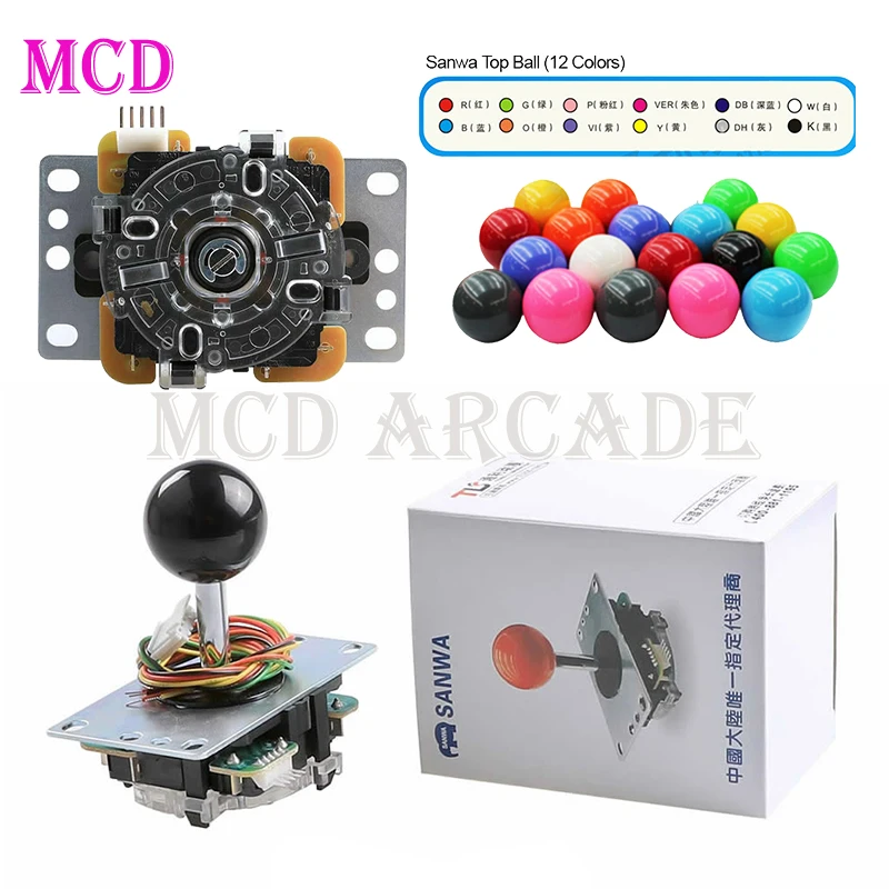 

Original Joystick Arcade Sanhe Genuine SANWA JLF-TP-8YT Fighting Joystick with 5pin Cable for Jamma Game Arcade PC PS3 XBOX
