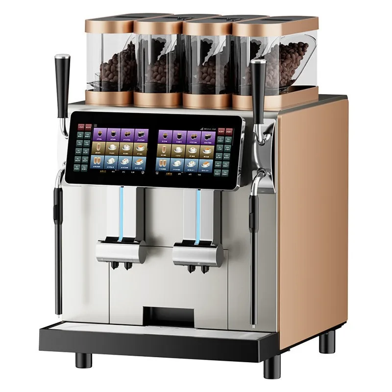 Profesjonalny ekspres do kawy, w pełni automatyczny, z podwójnym ekranem, czterema zestawami do mielenia, inteligentną ekstrakcją, duża pojemność.