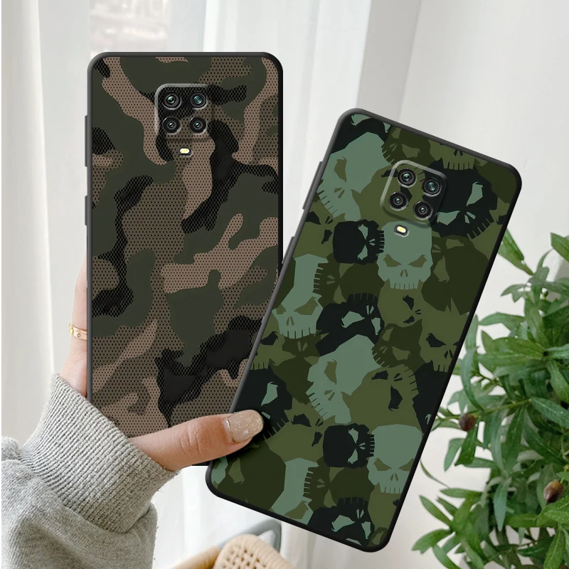 Camouflage Pattern Black Soft Phone Cover