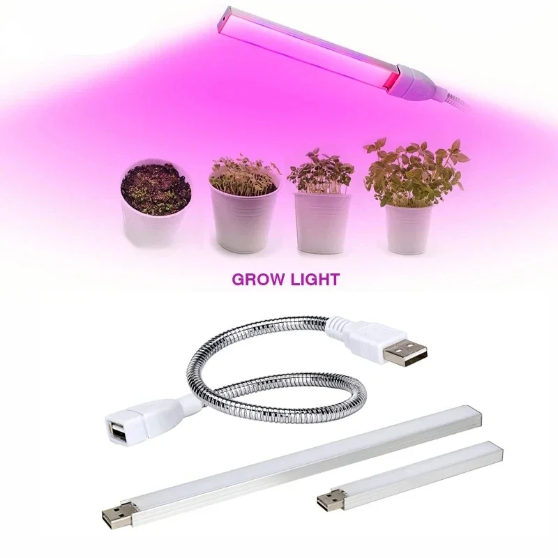LED 5V USB Growing Light Full Spectrum with Flexible Hose Plant Growth Lamp Seedling Greenhouse Hydroponic Growing Light