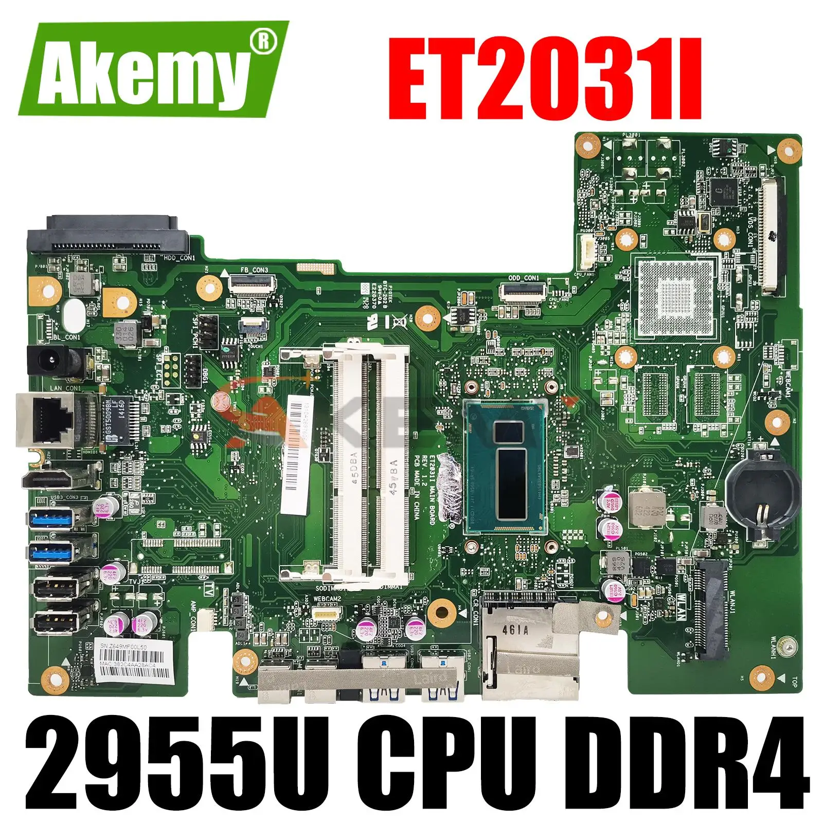 

ET2031I With 2955U CPU Motherboard For Asus ET2031I ET2031 Mainboard 100% Tested OK Free Shipping