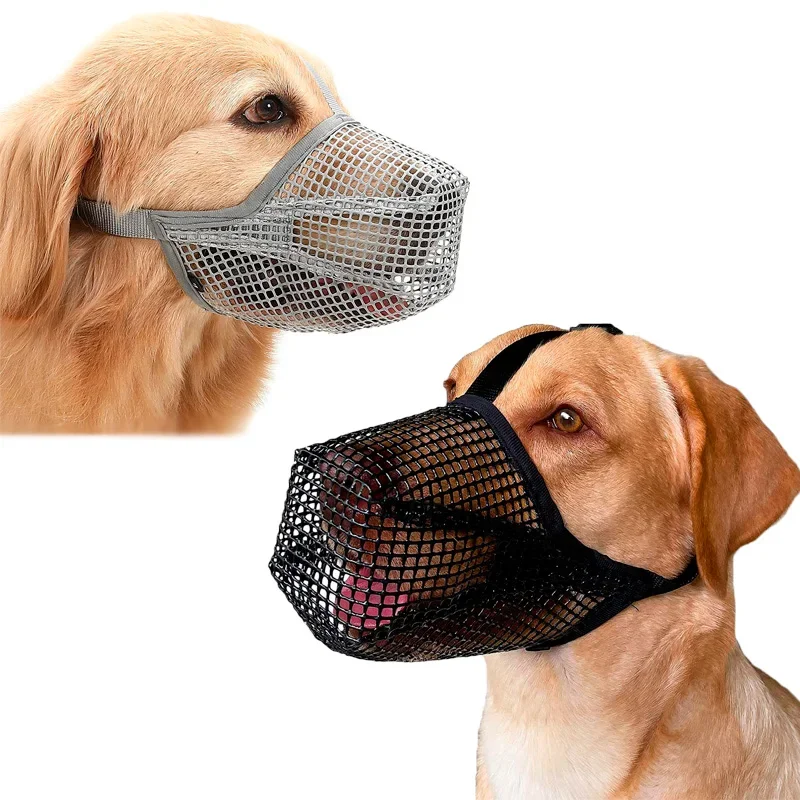 Dog Muzzle Mesh Soft Air Mouth Cover Muzzle For Small Medium Large Dogs Allow Drinking No Biting Chewing For Dogs
