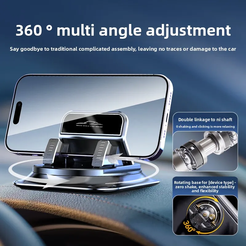 Supporto per Telefono da Auto Girevole Antiscivolo per Cruscotto, Supporto Universale per Navigazione GPS, Accessori Auto - immagine 3