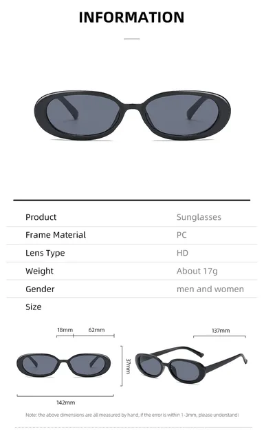  FASGION Gafas de sol ovaladas con marco de diamante brillante para  mujer, diseño de moda, lentes de sol masculinos y femeninos (Color de la  lente: negro f rosa) : Deportes y