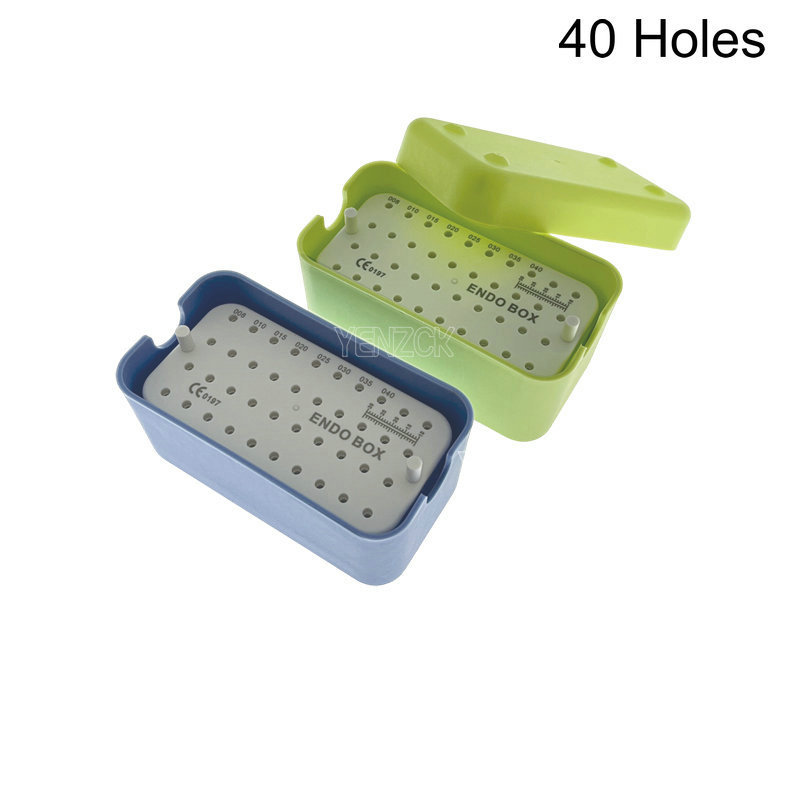 1Pc Dental Endo File Box With Ruler 40 Holes Files Blocks Stand Dental Case Dentist Tool