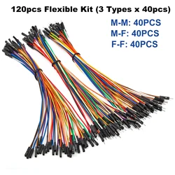 Flexible Dupont Cable Jumper Wire Kit - Versatile 24AWG Copper Connectors - 10cm (120pcs Flexible Kit)