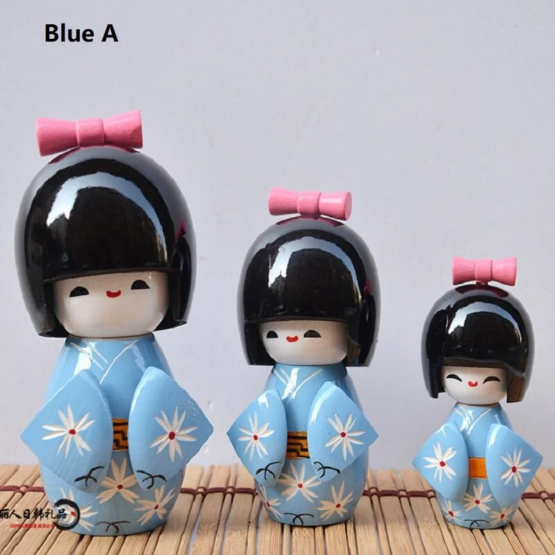 日本の女の子のための手作りの日本の木の人形,3個,ピンク,赤,良質,14cm,11cm,8cm,新品 AliExpress Mobile