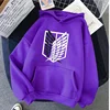 Fashion Women Hoodies Anime Attack on Titan Print Hip Hop Fleece Woman Casual Male Y2K Clothes Hoody Pullover Unisex Streetwear 6