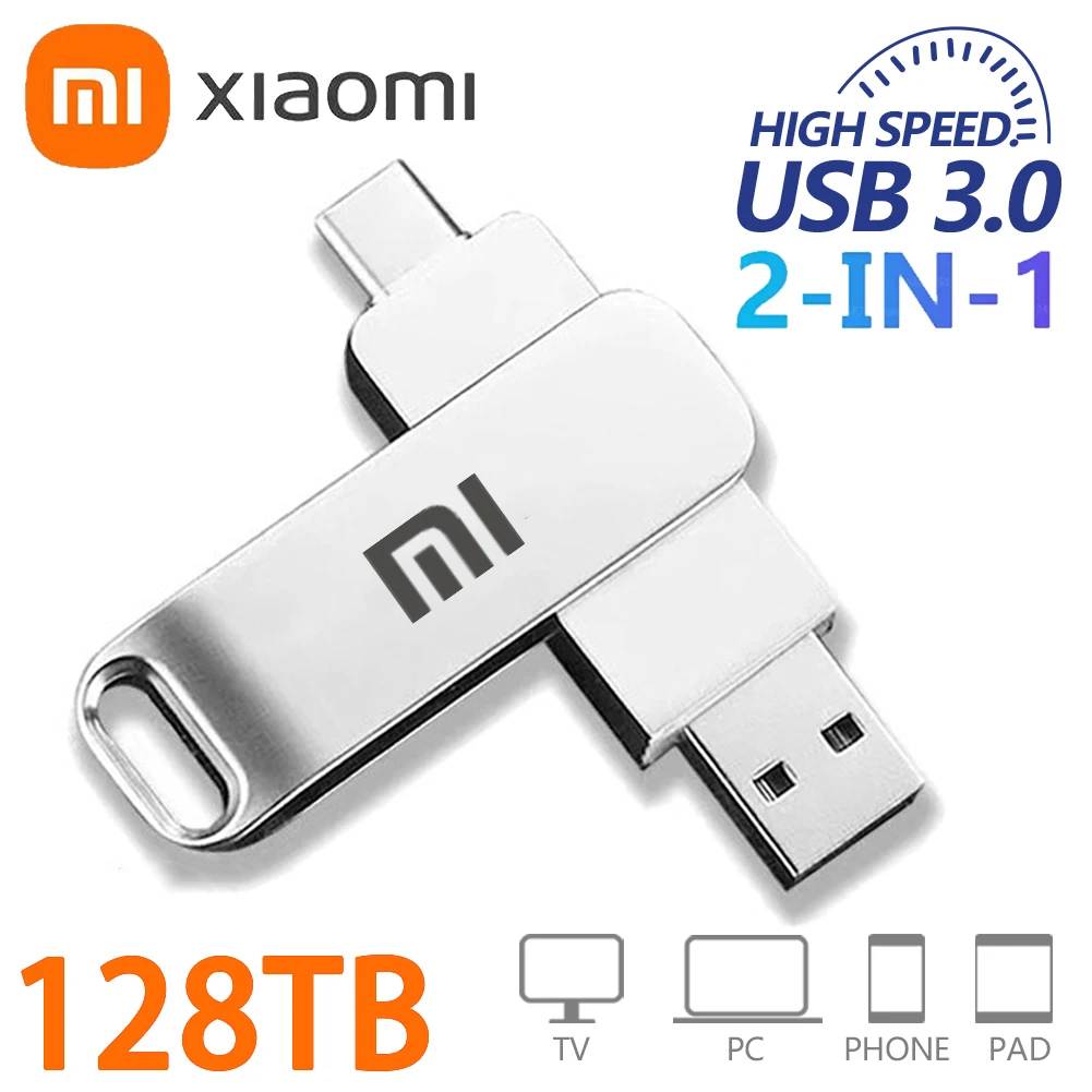 Оригинальный USB-накопитель Xiaomi на 128 ТБ, USB-флеш-накопитель, Usb-накопитель на 16 Тб, высокоскоростной водонепроницаемый накопитель USB 3,0, U-диск