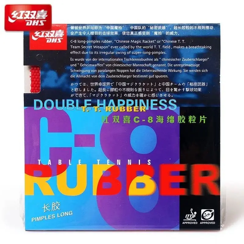 Table Tennis Rubber DHS C8 Pips-long Topsheet OX Ping Pong Sponge table tennis rubber,table tennis equipment