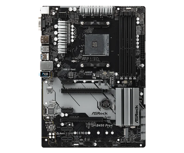 マザーボードamdb450,Asrock b450 pro4ソケット,am4 x ddr4,64gb m.2