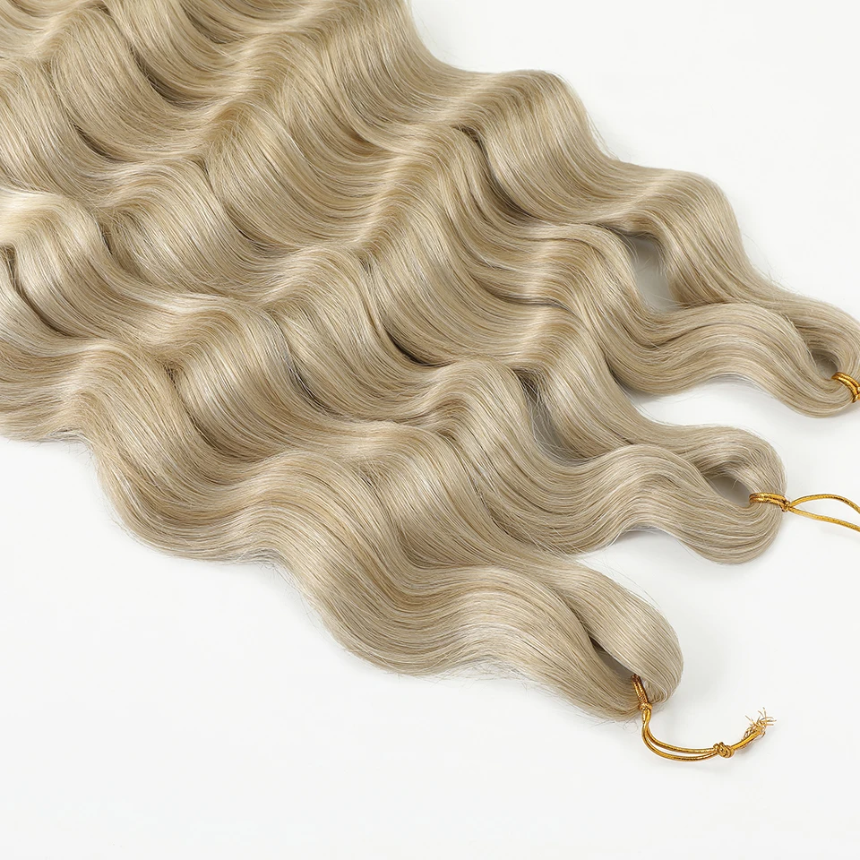 Ombre Brown Loose Wave Braiding Hair Extensions 24 Inch Synthetic Crochet Braids Lena Hair Ombre White Linen Fake Hair for Women 2