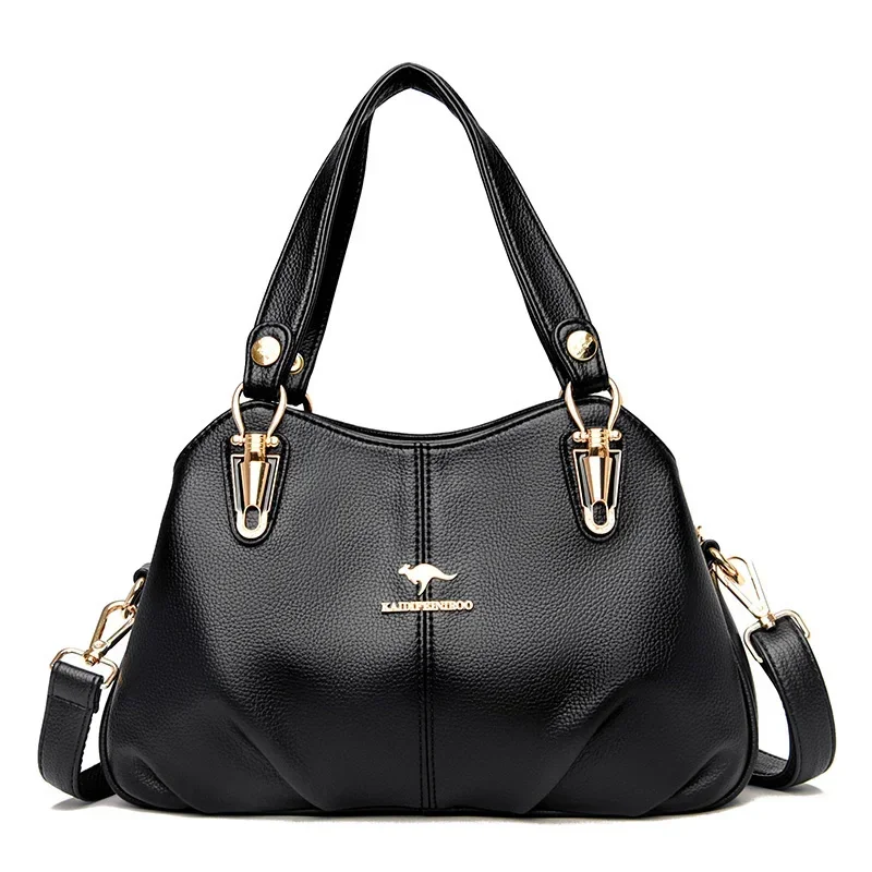 thumbnail image 1 of Bolsos de mano de cuero suave de alta calidad de lujo, bolsos cruzados retro de diseñador para mujer, bolso de mensajero de hombro de gran capacidad para mujer, 1 of 5