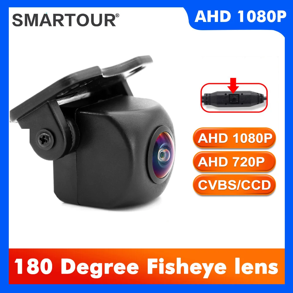 

Smartour 180 Degree AHD 1920x1080P CVBS Car Rear View Camera Adjustable Fisheye Lens Reverse Camera HD Night Vision Backup Cam