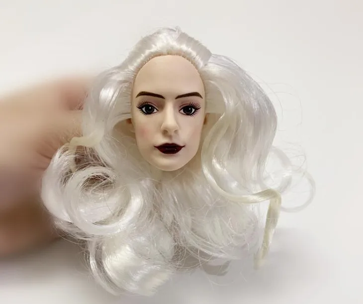 원래 희귀 얼굴 인형 머리 다채로운 부드러운 머리 인형 부품 레드 퀸 킹 앨리스 인형 머리 인형 액세서리 피규어 장난감 부품