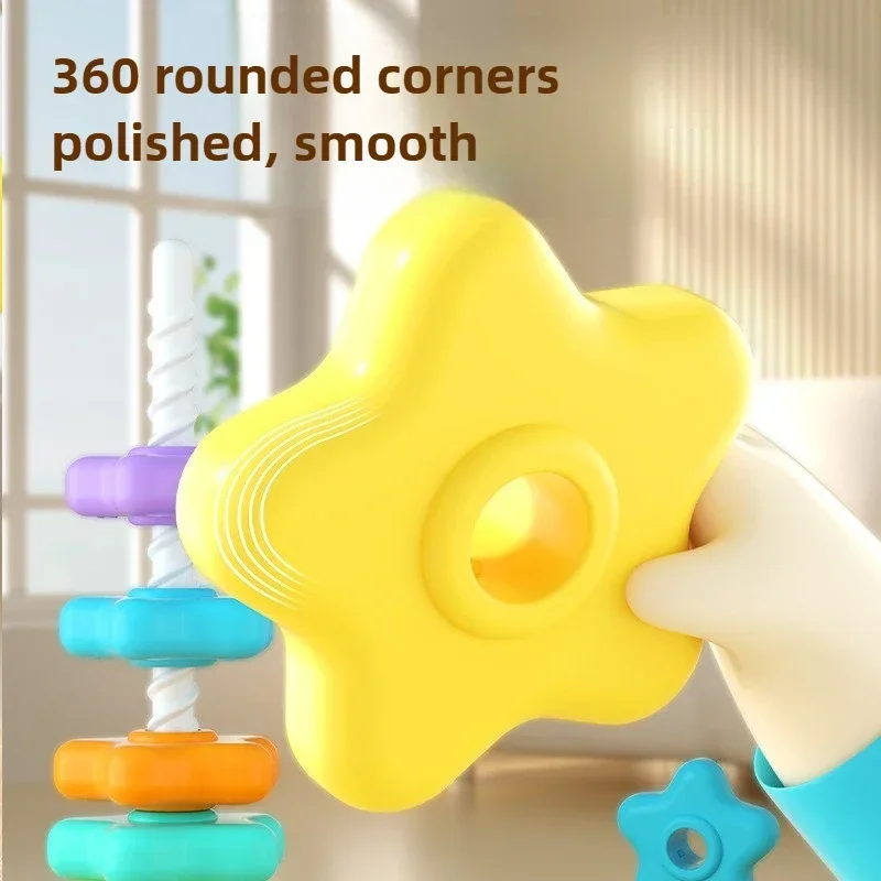 Educational Toys Puzzle Toys Stacking Puzzle Toys Stacking Toys Baby Rotating Rainbow Tower Montessori