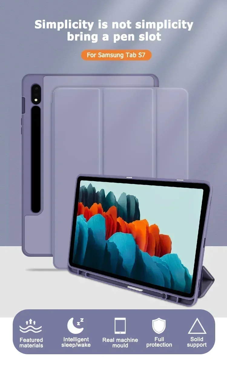 Case for Samsung Galaxy Tab S9 S8 S7 11 inch S10 Plus Fe 12.4" T730 T970 X810 Pencil Holder Cover Samsung Tab S6 Lite10.4 Tablet Case