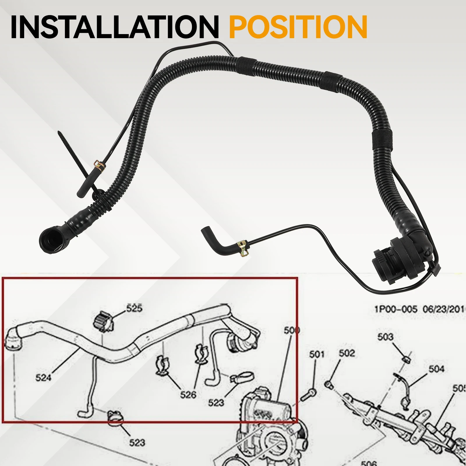 Für Chevrolet Cruze Buick Encore Opel 1,4 l PCV-Ventilschlauch 25193343 55568267 Kurbelgehäuse-Entlüftungssystem-Ersatz – Detail 5