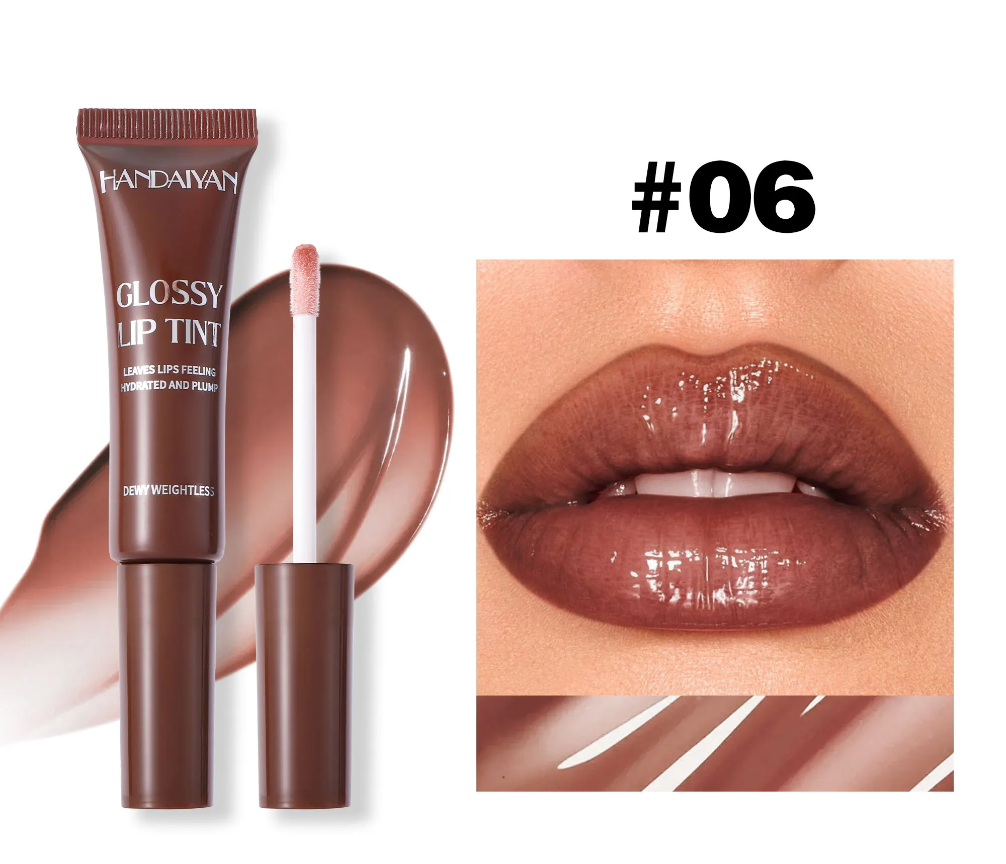 Brillo de labios café perlado aceite hidratante efecto espejo_voghion.com