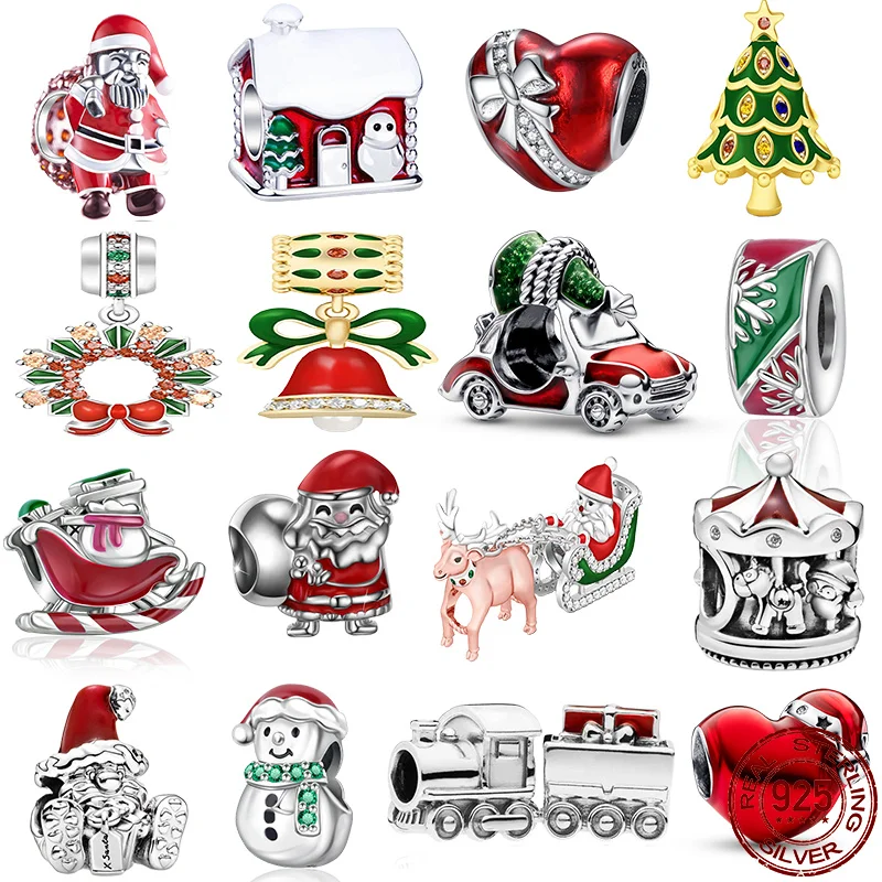 

New 925 Sterling Silver Christmas Snowman Charm Beads are suitable for Pandora Jewelry Bracelet DIY Ladies Gifts