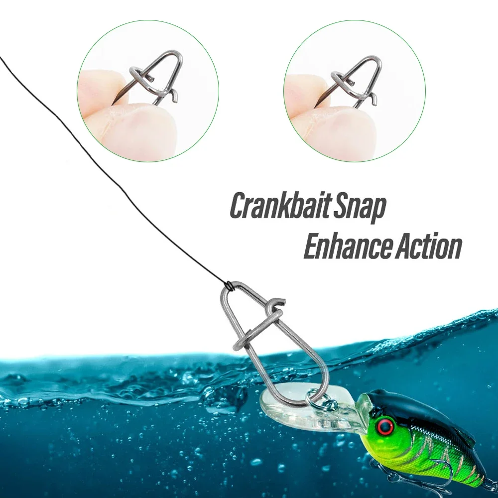 100Pcs Fishing Nice Hooked Snap Pin 304 Stainless Steel Rolling Swivel Lure Connector Fishing Tackle Accessories Fish Tool Fishing Connector