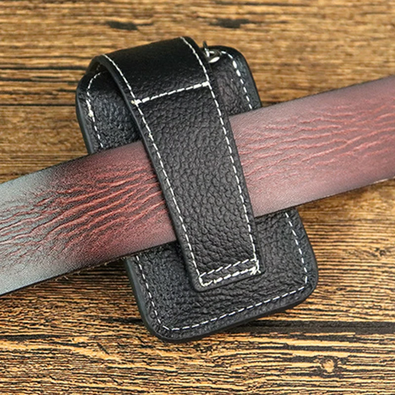 Key Holder Belt Genuine Leather Men Women Magnetic Snap Keys Organizer Case Bag Mini Waist Hanging Car Keys Housekeeper