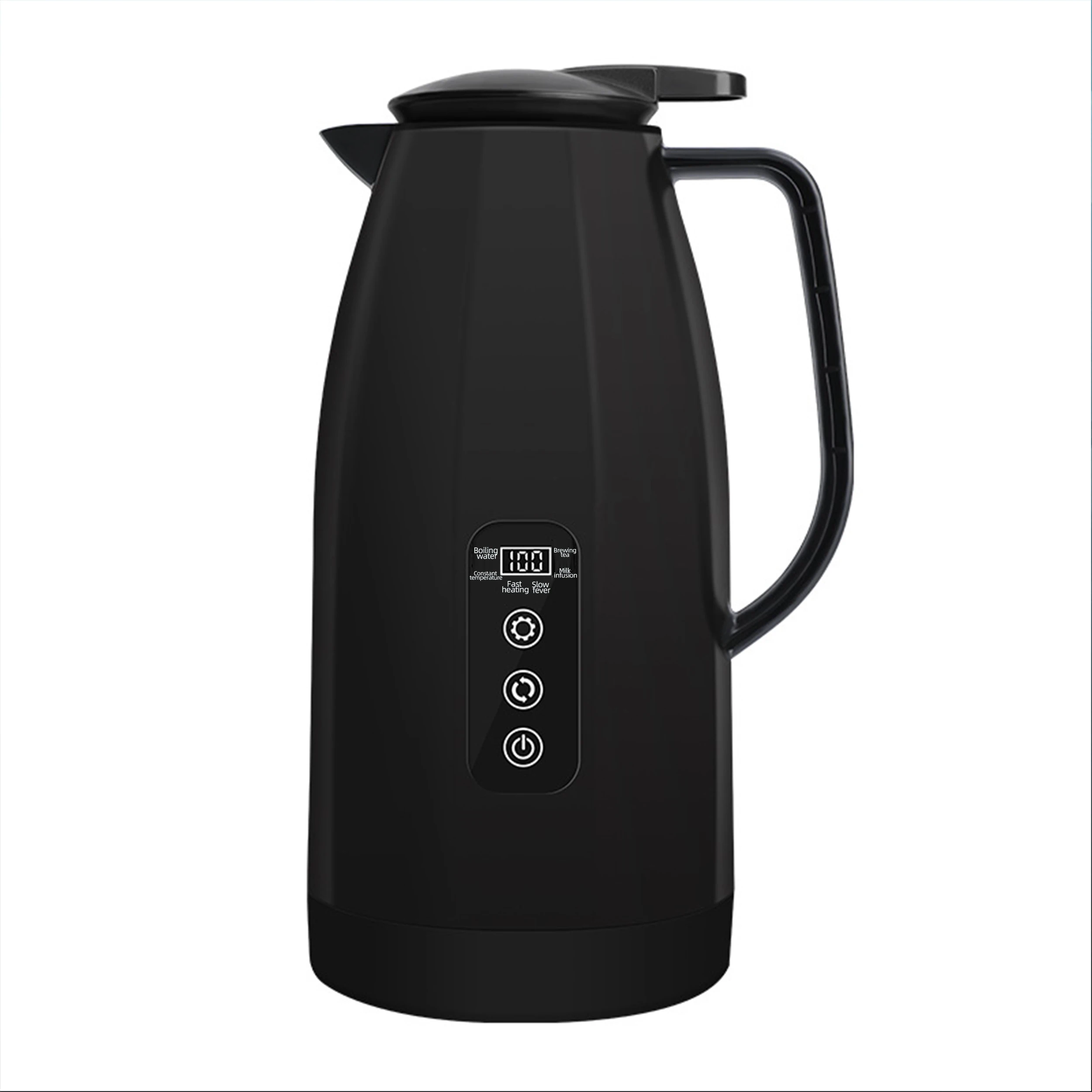 차량용 휴대용 온수컵 1500ML 물 끓이는 컵 12V/24V 온도 조절 LCD 디스플레이 304 스테인리스 스틸 차량 여행용