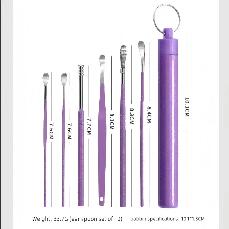 6 Pcs/10 Pcs Ear Wax Pickers Earwax Removal Kit Ear Cleaning Tool Stainless Steel Ear Care Set Tool with Storage Box