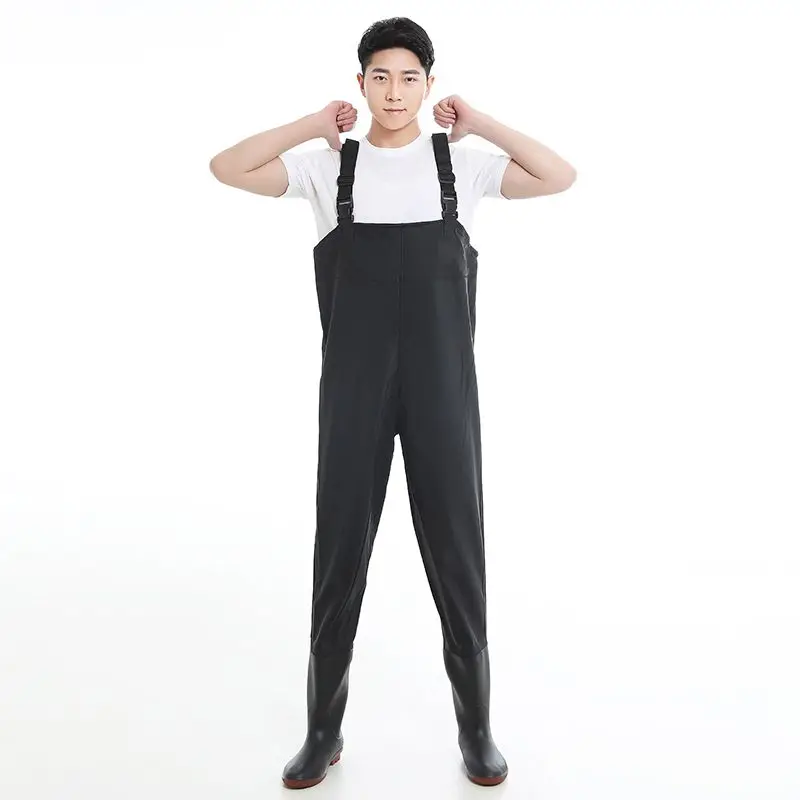 새로운 남성용 두꺼운 낚시 작업복 방수 하프 바디 레인 팬츠 초경량 내마모성 풀 바디 낚시 바지