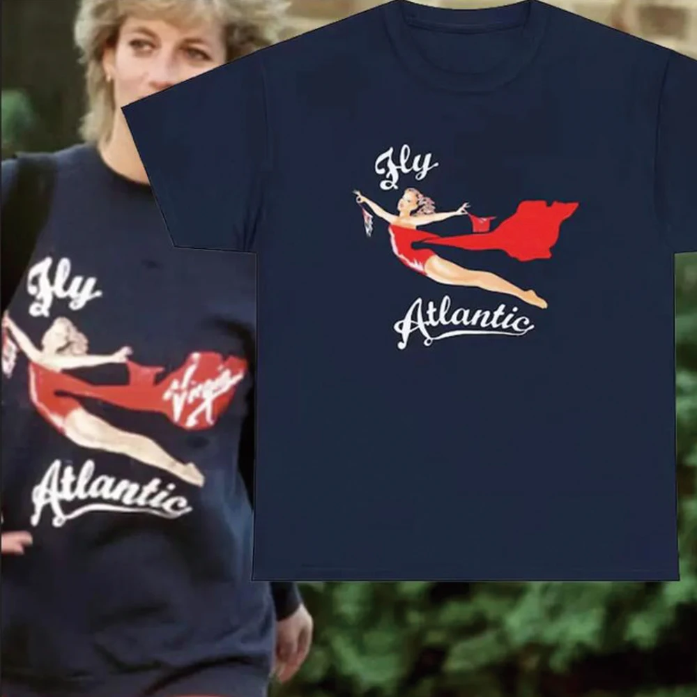 Fly Atlantic Princess Diana T-Shirt Vintage Princess Diana Retro 80er Jahre Kleidung Vintage 90er Jahre T-Shirt Unisex Kurzarm-Tops
