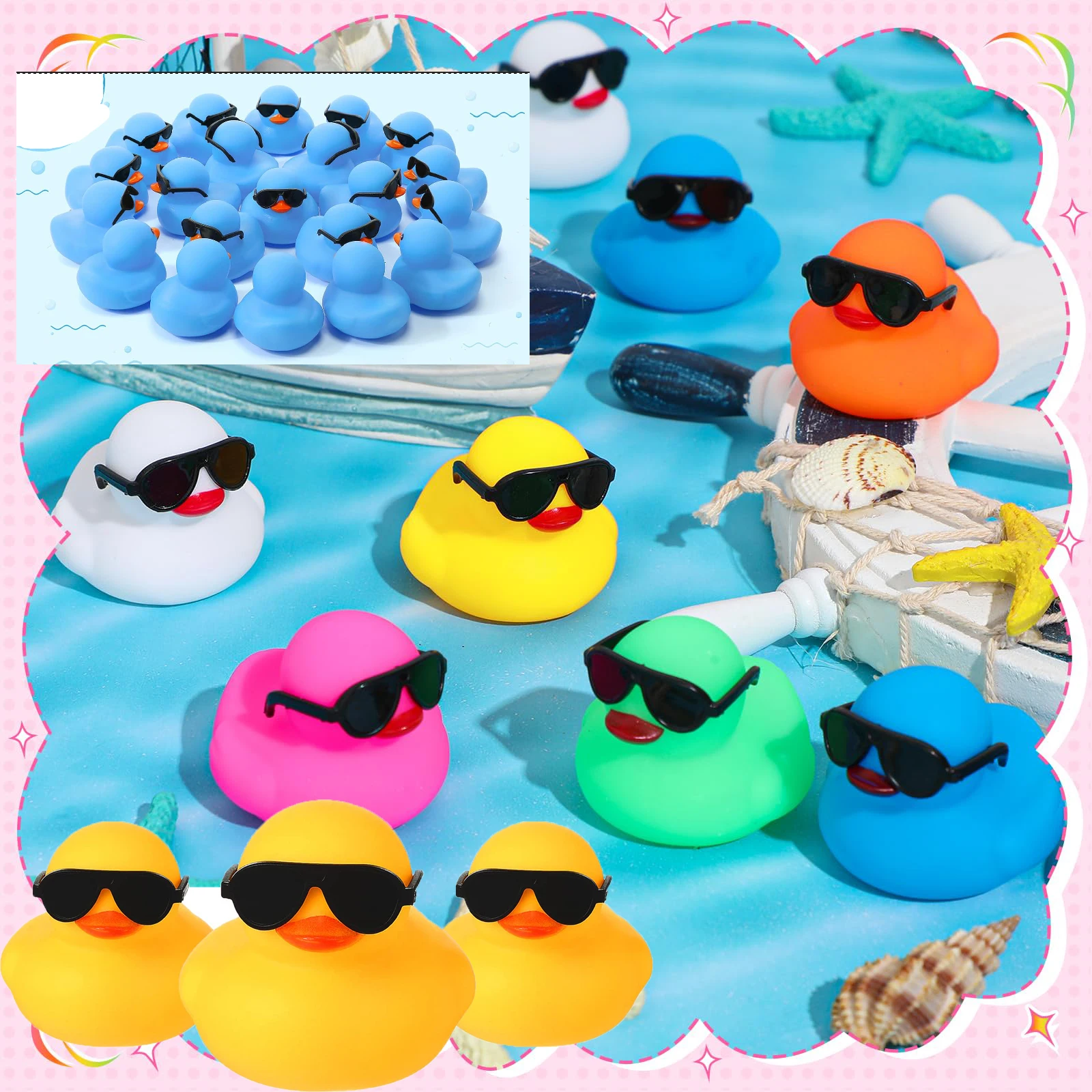 100 Pcs Mini Rubber Ducks Wholesale Yellow Rubber Duck Toy Rubber Tub Toys Squeak and Float Ducks Party Favors 3