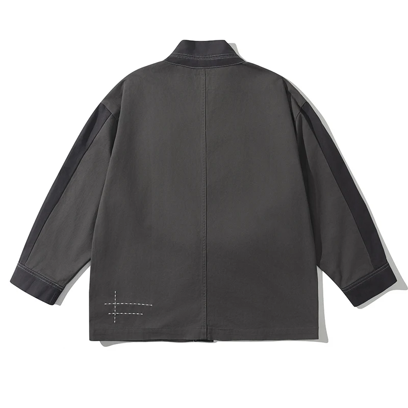 Japanese Samurai Jacket Fashion Casual Loose Men's Cardigan Kimono Streetwear Harajuku Cotton Coats Traditional Clothing