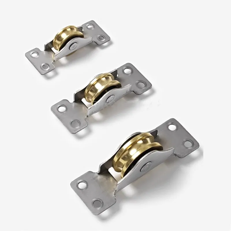 Description Picture 2 of item2PC Stainless Steel Silent Bearing Pulley Sliding Door Roller Lower Track Copper Wheel Wardrobe Door Slot Pulley Window Hardware